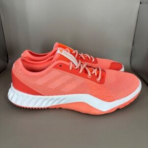 Adidas Women Training Shoes Coral Pink White Lace Up Athletic Sneakers Size 7